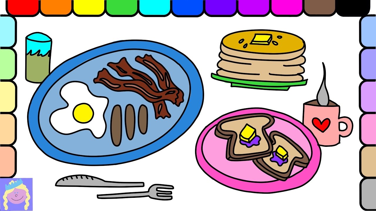 1280x720 learn how to draw a yummy breakfast with this easy drawing - Breakfast Drawing