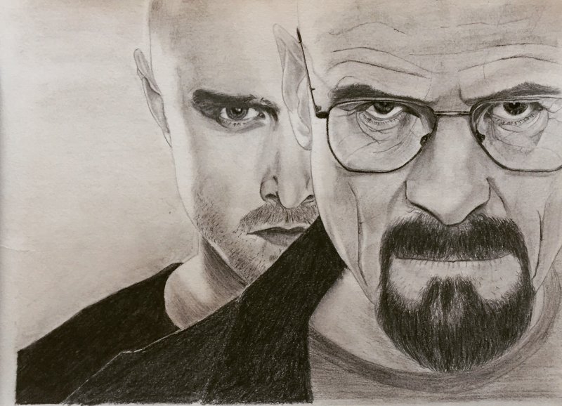 800x578 breaking bad drawing of walter white jesse pinkman - Breaking Bad Drawing