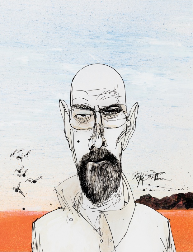620x810 ralph steadman's drawings of breaking bad characters are suitably - Breaking Bad Drawing