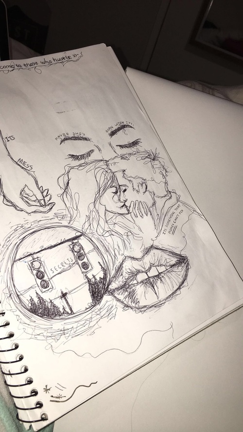 500x889 so i've been dealing with a breakup i sketched a couple - Breakup Drawings