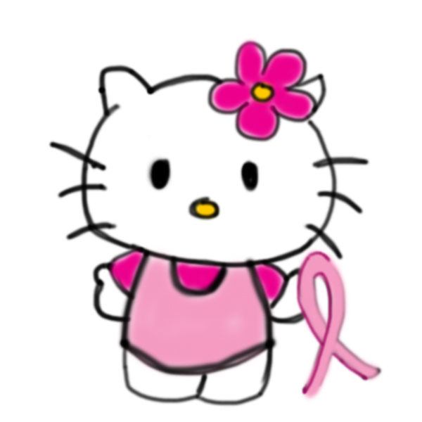 600x600 draw for me hello kitty supporting breast cancer - Breast Cancer Drawings