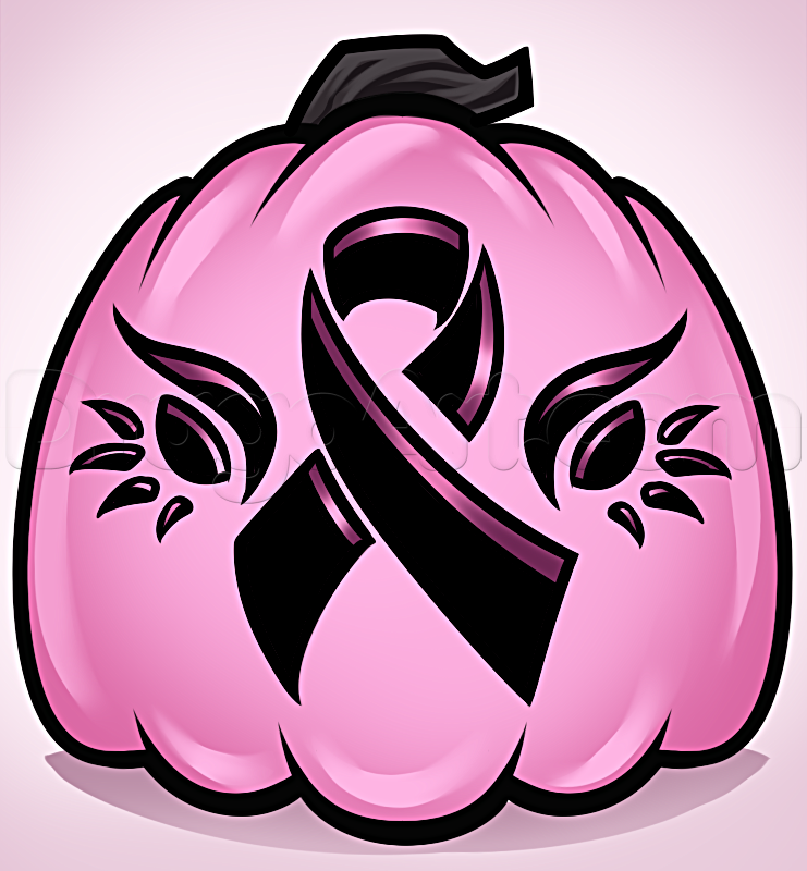 741x800 how to draw a breast cancer awareness pumpkin, step - Breast Cancer Drawings
