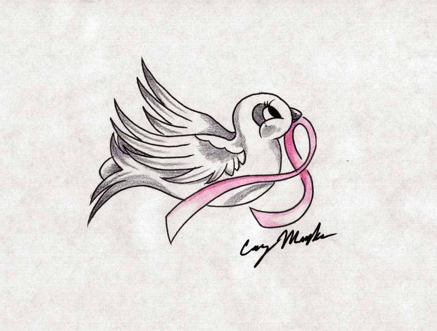 900x682 unique breast cancer tattoo design - Breast Cancer Drawings