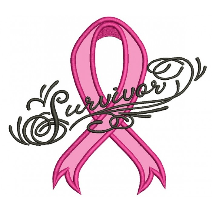700x700 breast cancer survivor ribbon applique machine embroidery - Breast Cancer Ribbon Drawing