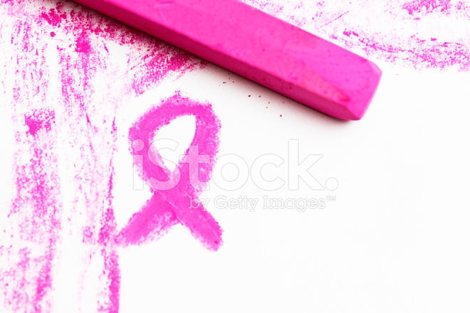 660x440 pink breast cancer awareness ribbon drawn in pastel chalk stock - Breast Cancer Ribbon Drawing