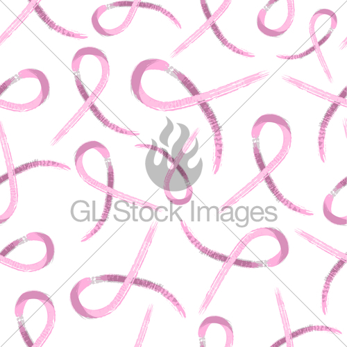 500x500 pink ribbon hand drawn pattern for breast cancer gl stock images - Breast Cancer Ribbon Drawing