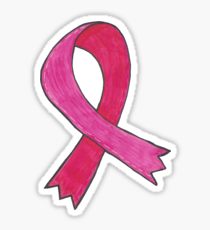 210x230 breast cancer ribbon drawing stickers redbubble - Breast Cancer Ribbon Drawing