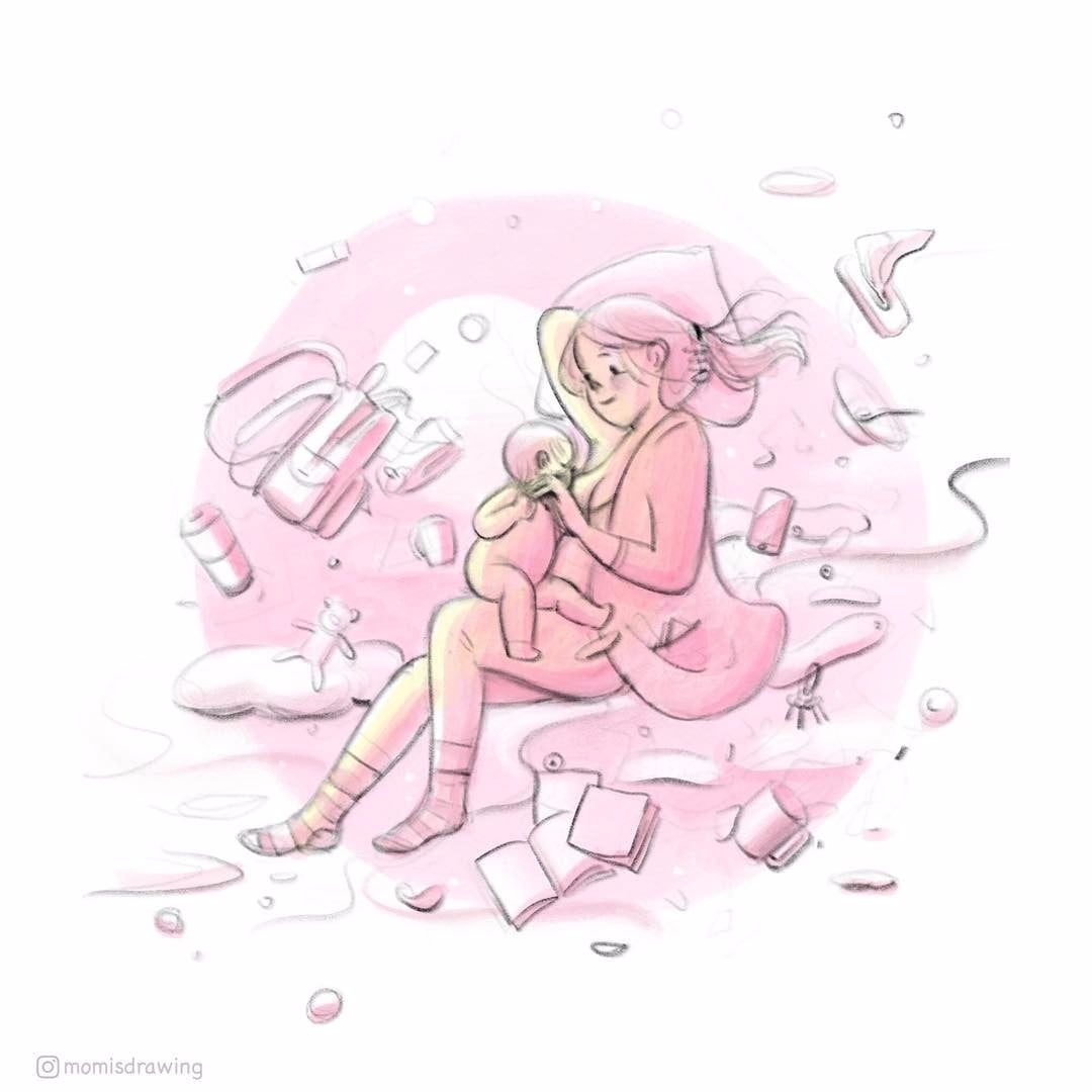 1080x1080 mom is drawing breastfeeding illustrations popsugar family - Breastfeeding Drawing