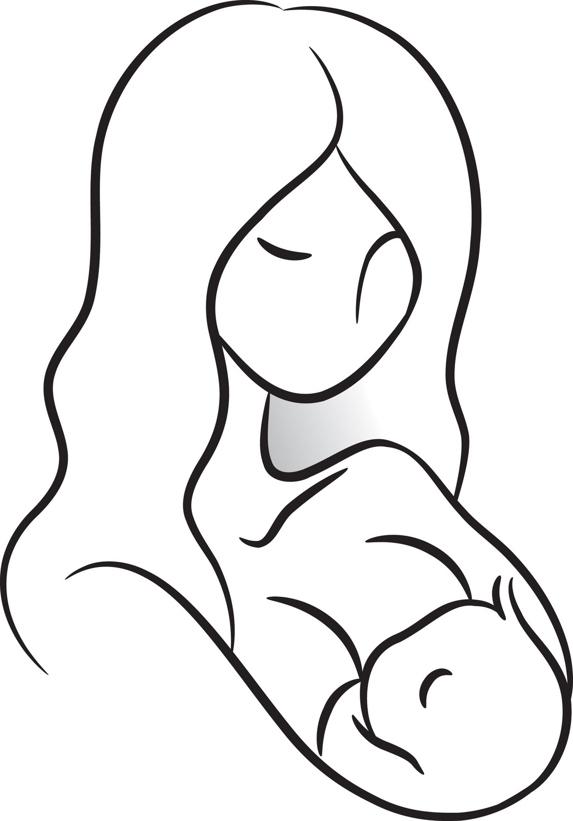 1117x1600 Breastfeeding Drawing Easy For Free Download - Breastfeeding Drawing