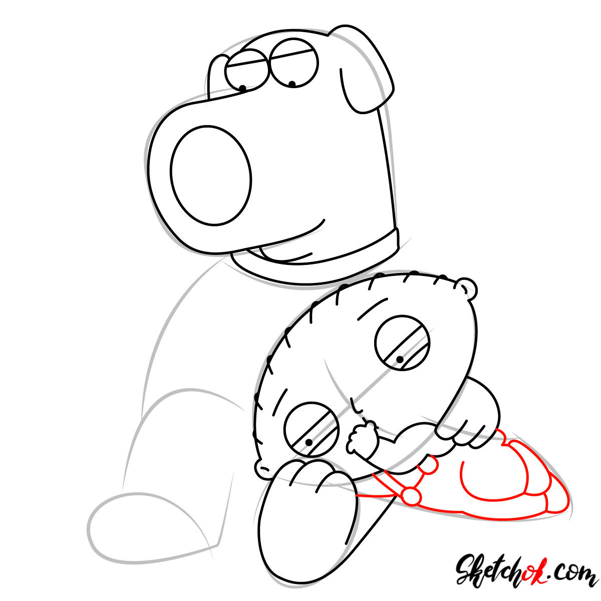 1200x1200 How To Draw Stewie And Brian Griffin Together - Brian Griffin Drawing