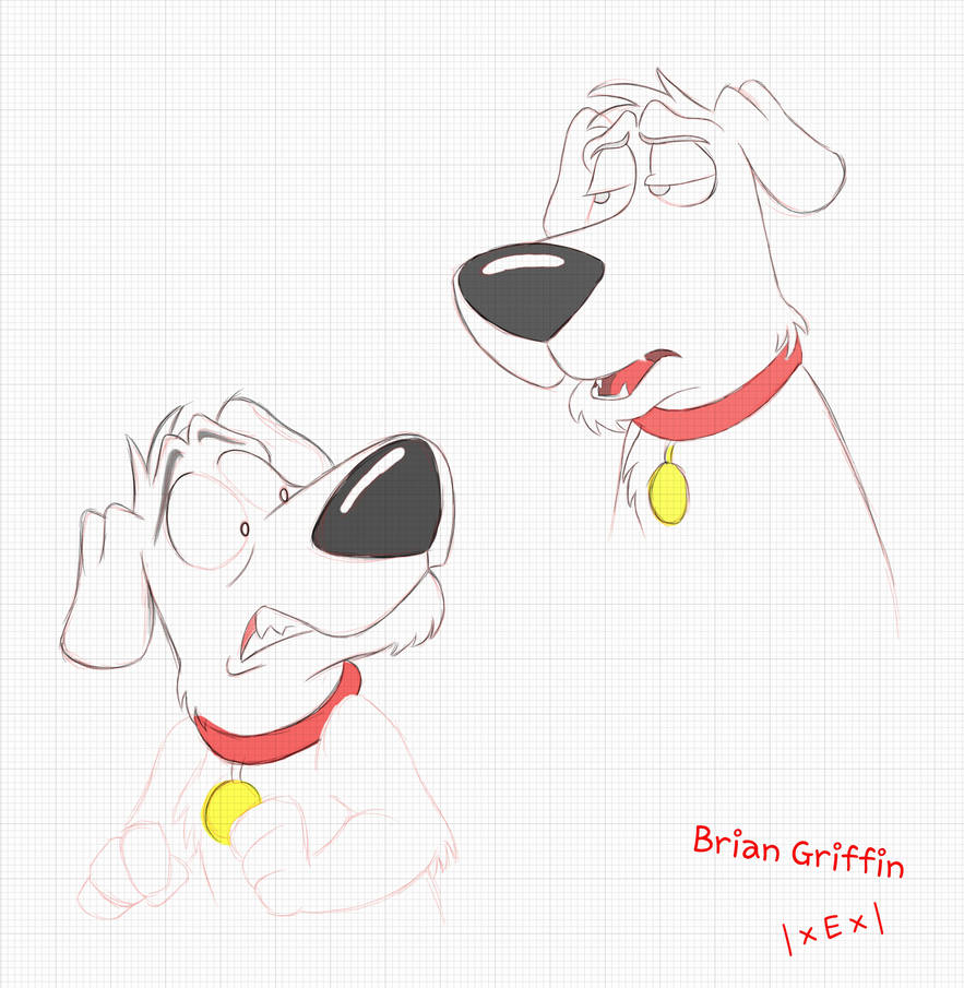 883x905 Sketch Brian Griffin Disney Style - Brian Griffin Drawing