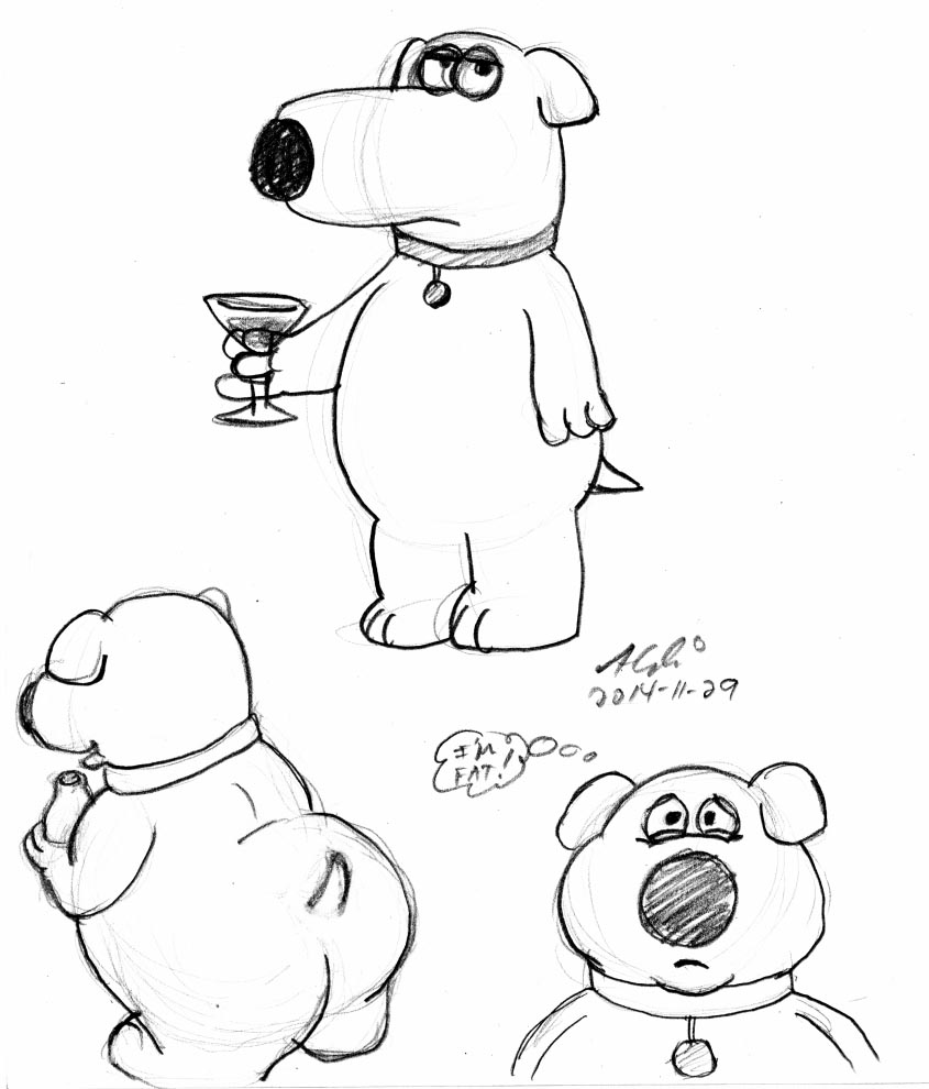 845x990 Brian Griffin Practice - Brian Griffin Drawing