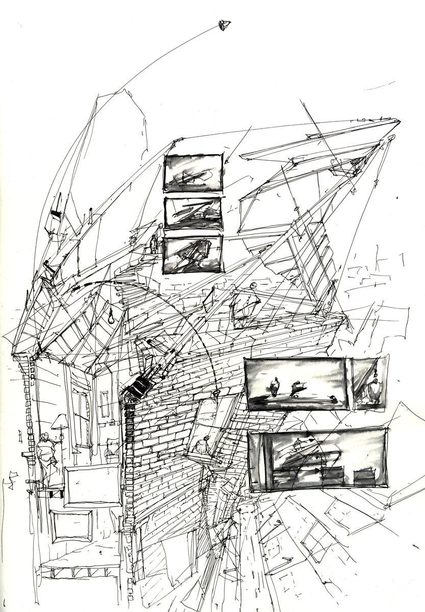 833x1200 distorted architecture brick building alex kaiser architectural - Brick Building Drawing