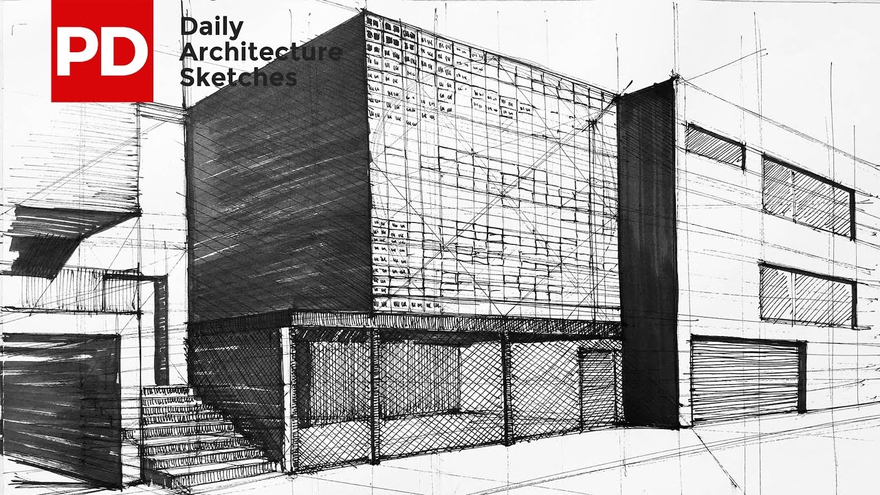 1280x720 Drawing House Daily Architecture Sketches - Brick Building Drawing