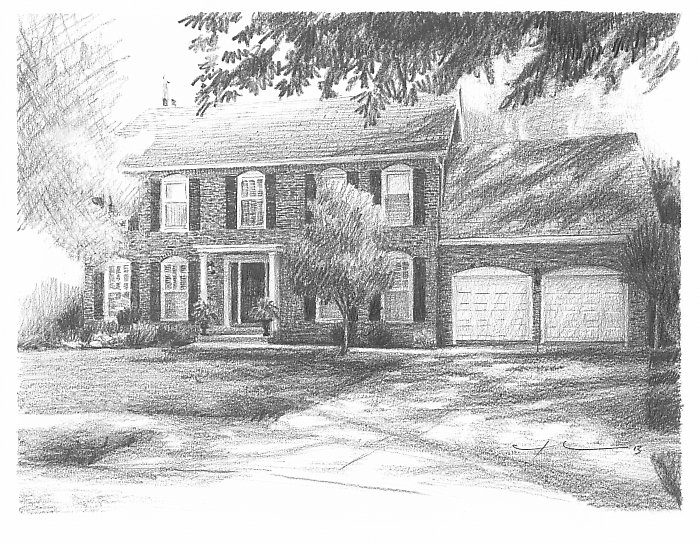 700x544 brick house drawing - Brick Building Drawing