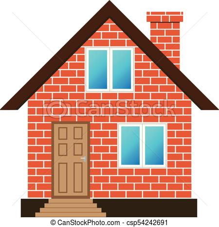 450x466 brick house vector - Brick House Drawing