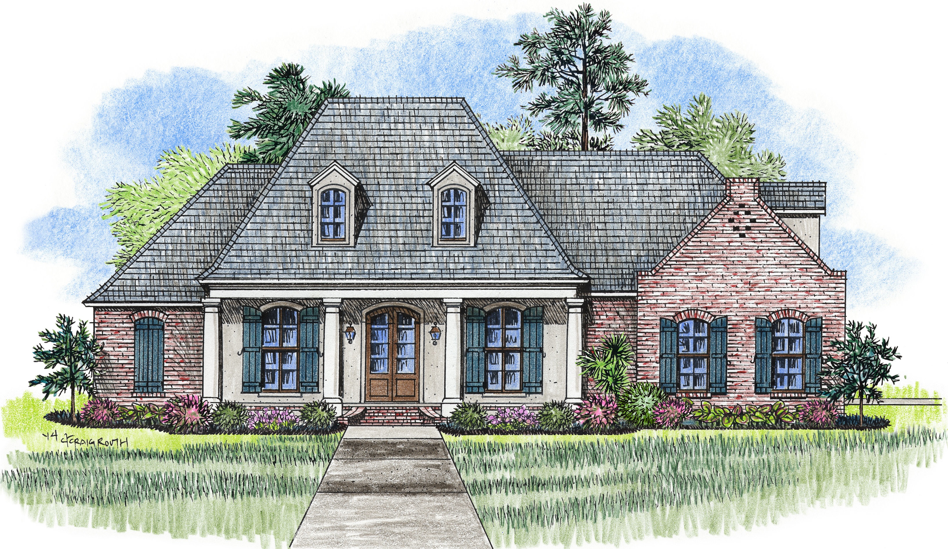 3267x1894 Small Country House Drawing Come With Cool Brick House With Long - Brick House Drawing