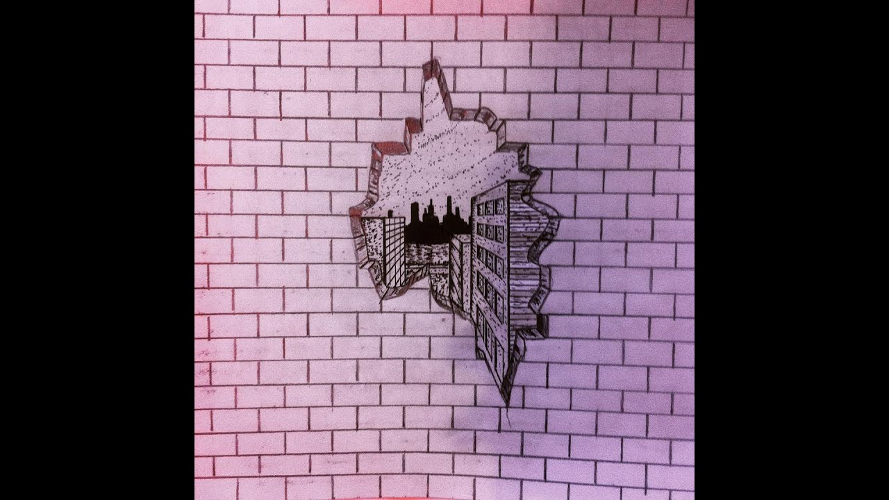 1280x720 how to draw a hole in a brick wall - Brick Wall Drawing