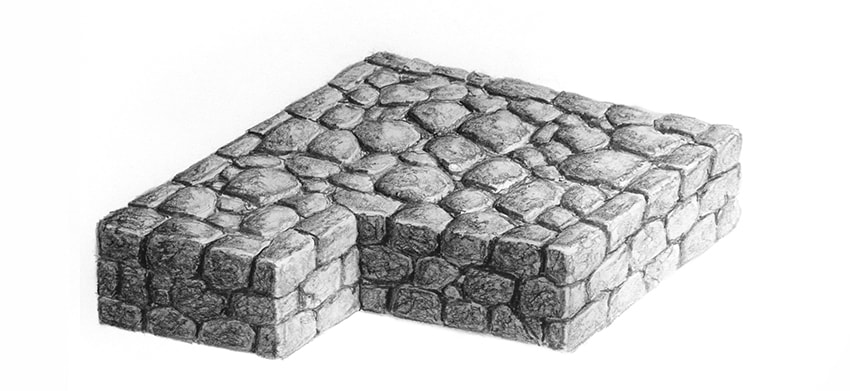 850x391 How To Draw Stone And Rock Textures - Brick Wall Texture Drawing