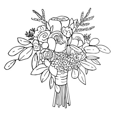 400x400 hand drawn bridal bouquet vector sketch illustration buy - Bridal Bouquet Drawing