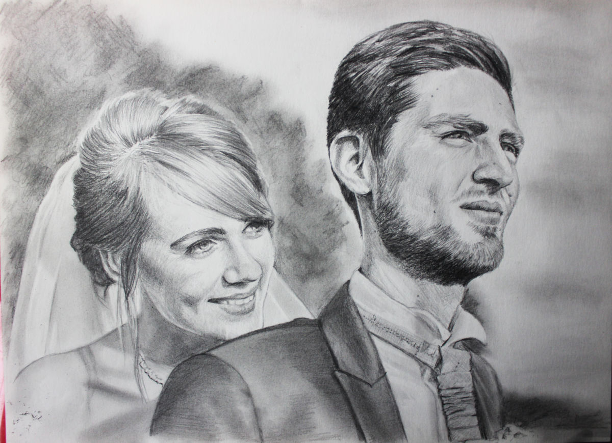 Bride And Groom Drawing at PaintingValley.com | Explore collection of ...