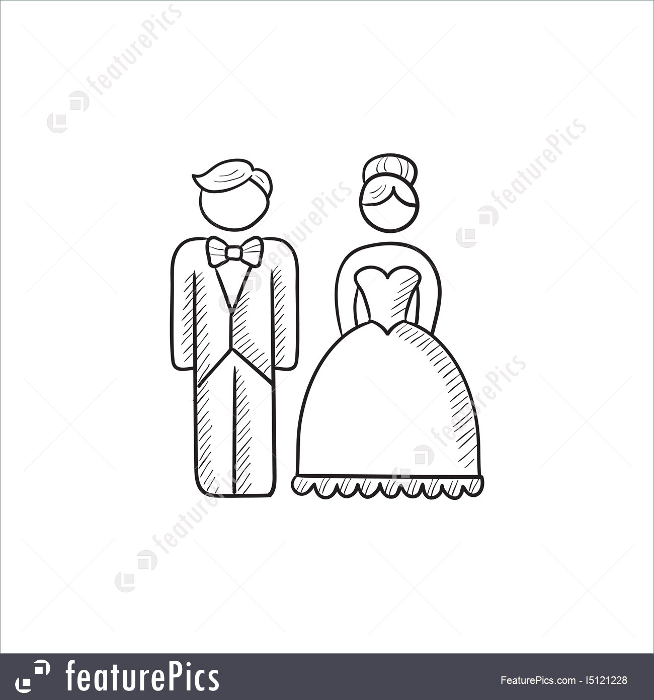 Bride And Groom Drawing Easy