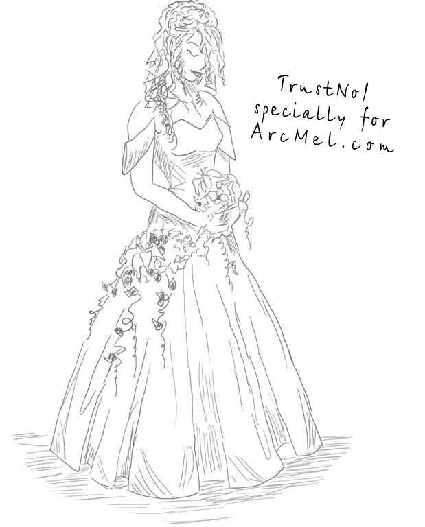 619x768 How To Draw A Bride Step - Bride Drawing