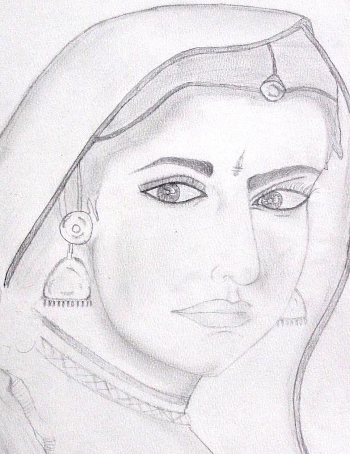 693x900 Rajastani Bride Drawing - Bride Drawing