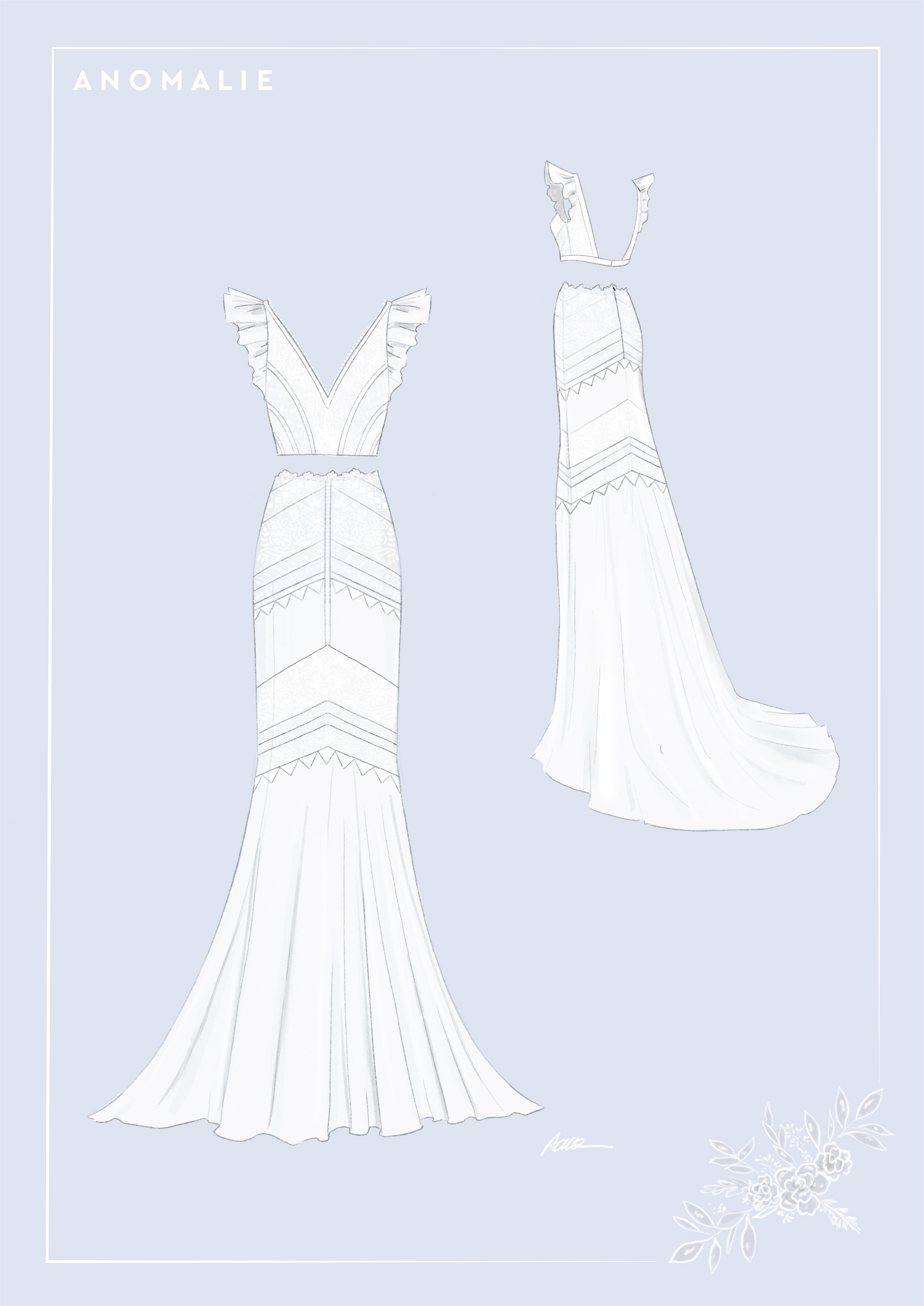 3308x4678 meet ana the artist behind your custom wedding dress sketch - Bride Dress Drawing