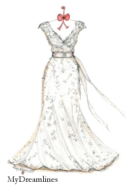 Bride Dress Drawing at PaintingValley.com | Explore collection of Bride ...