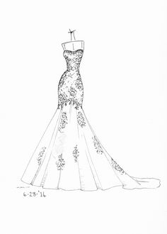 Bride Dress Drawing at PaintingValley.com | Explore collection of Bride ...
