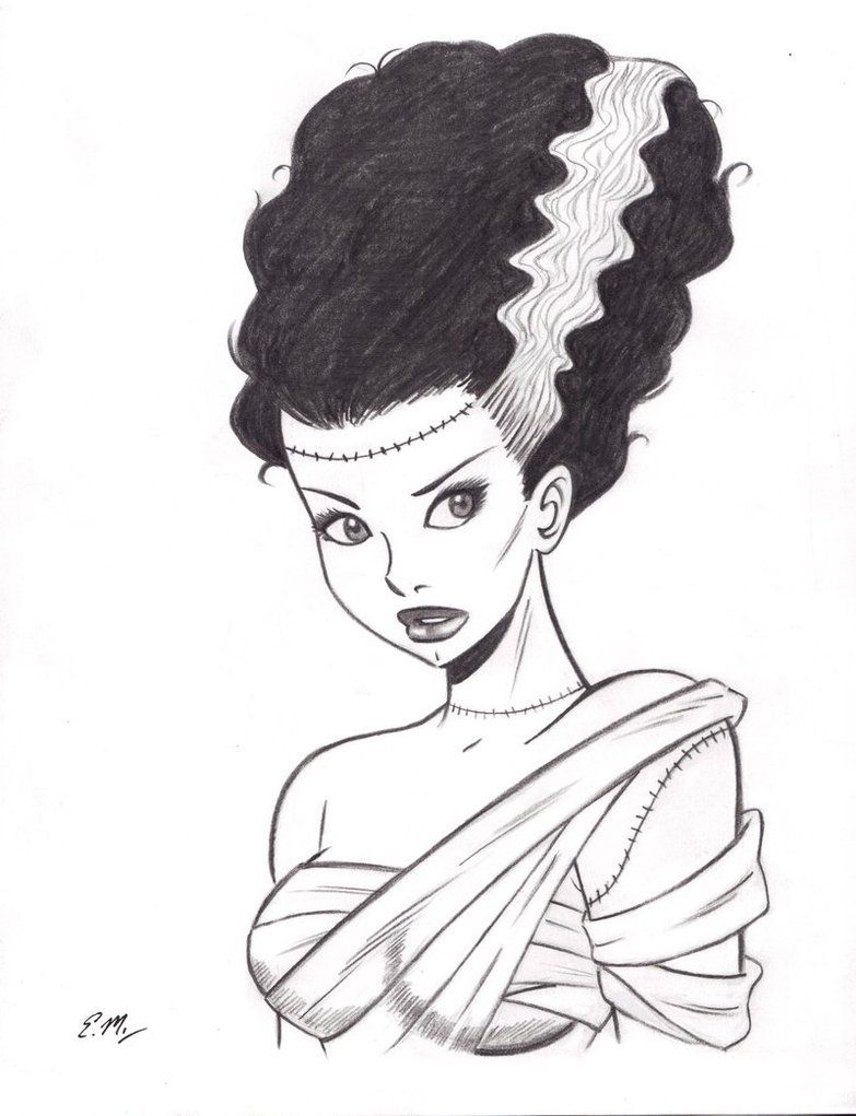 783x1021 bride of frankenstein commission - Bride Of Frankenstein Drawing