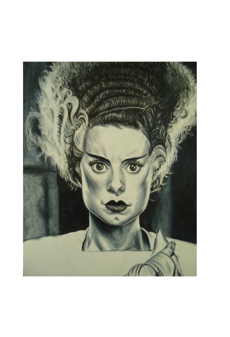 794x1165 original bride of frankenstein drawing bride of frankenstein etsy - Bride Of Frankenstein Drawing