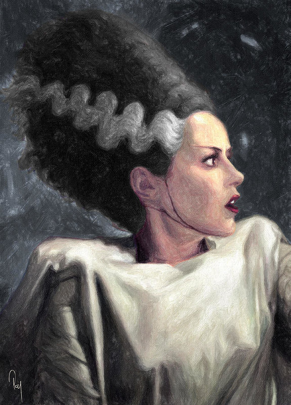 575x800 bride of frankenstein art print - Bride Of Frankenstein Drawing