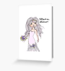 210x230 bridesmaid drawing greeting cards redbubble - Bridesmaid Drawing