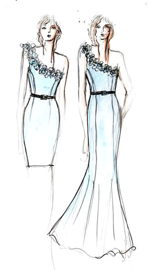 300x546 design your own bridesmaid dress weddings engagement - Bridesmaid Drawing