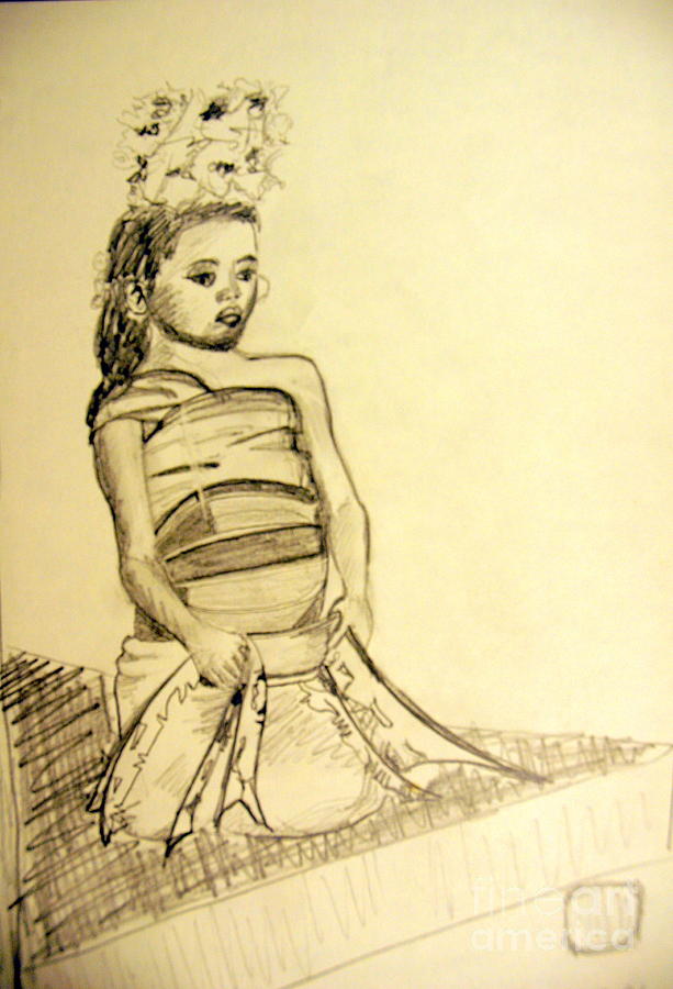 613x900 balinese bridesmaid drawing - Bridesmaid Drawing