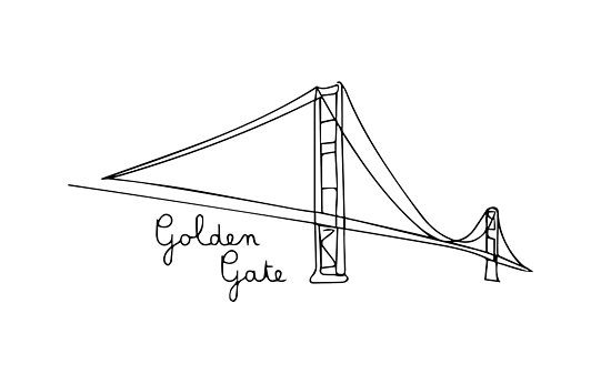 550x337 Golden Gate Bridge - Bridge Line Drawing