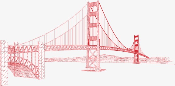 576x285 Non Woven Bags Line Drawing Vector Yangtze River Bridge,building - Bridge Line Drawing