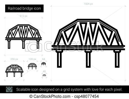 450x344 railroad bridge line icon railroad bridge vector line icon - Bridge Line Drawing