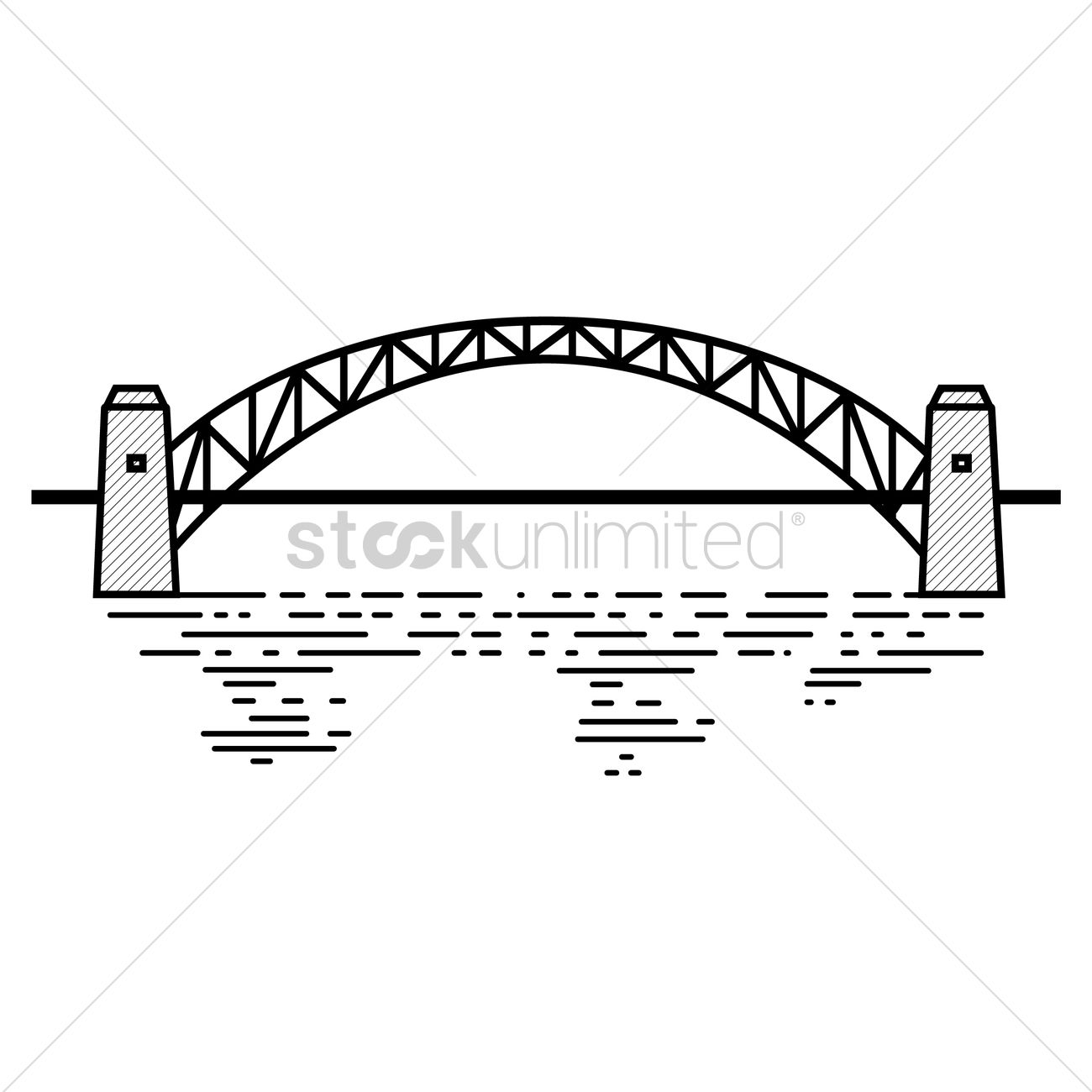 1300x1300 Sydney Harbour Bridge Vector Image - Bridge Line Drawing