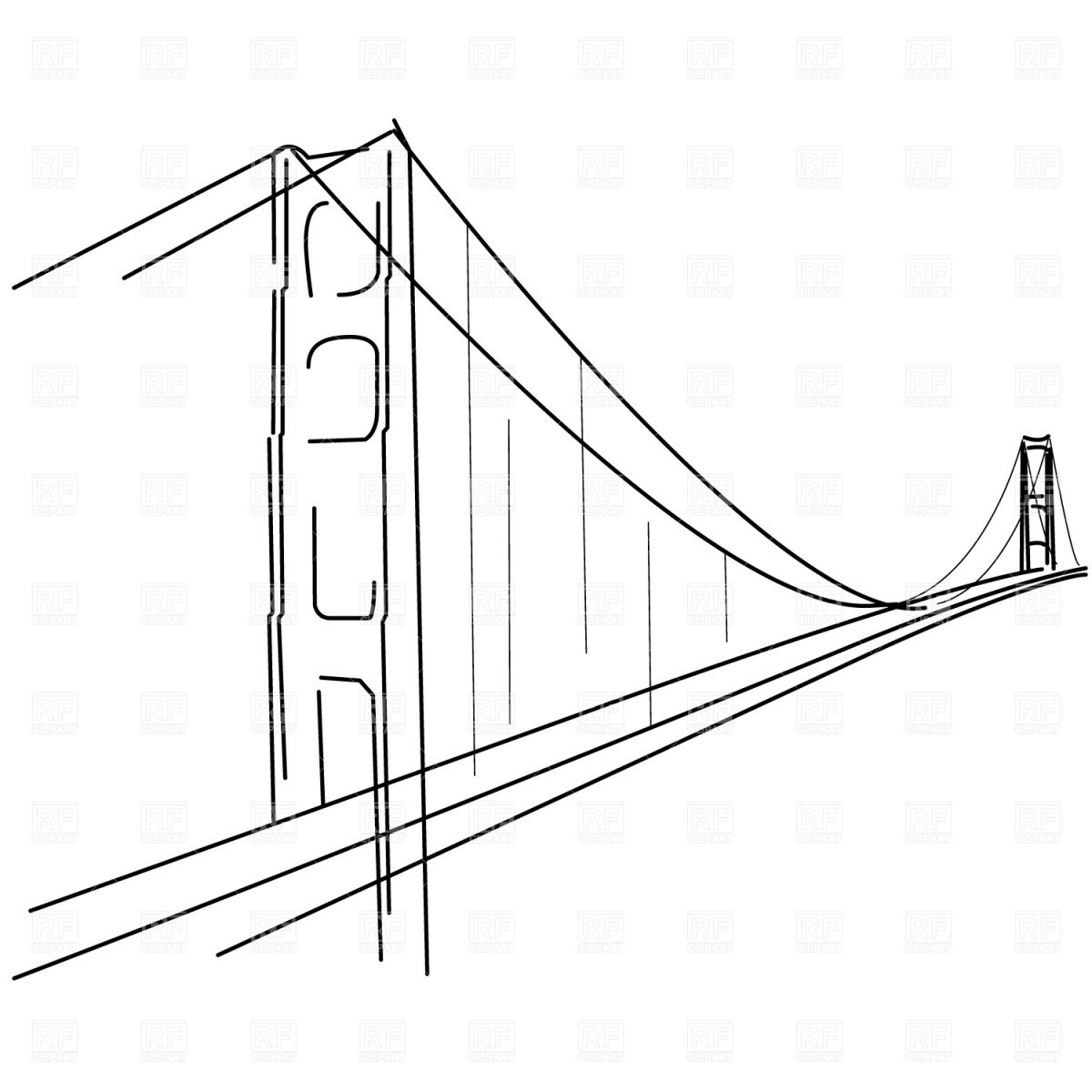 1200x1200 Golden Gate Simple Tattoo Drawing Bridge Tattoo - Bridge Line Drawing