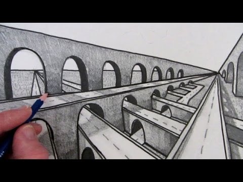 480x360 How To Draw A Bridge In Perspective Fast - Bridge Perspective Drawing