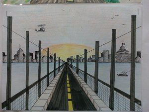 300x225 One Point Perspective Road Art Teacher Stuff - Bridge Perspective Drawing