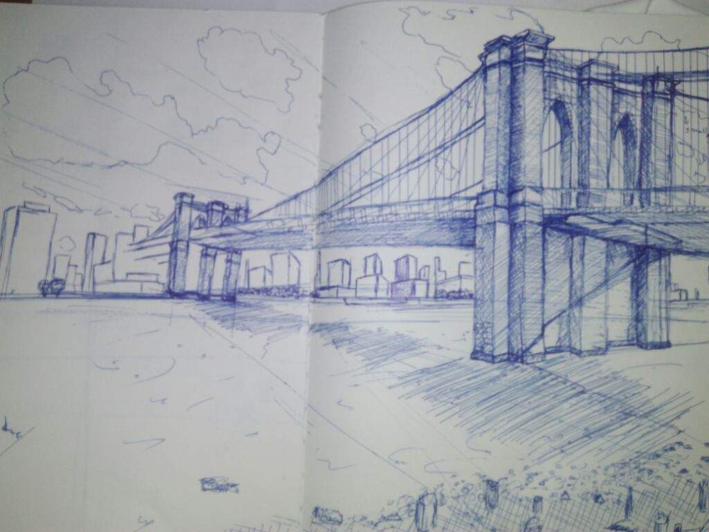 1024x768 Perspective Drawing Study Anime Amino - Bridge Perspective Drawing