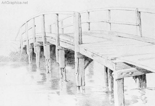 600x412 draw a bridge in perspective bridge drawn in perspective, free - Bridge Perspective Drawing