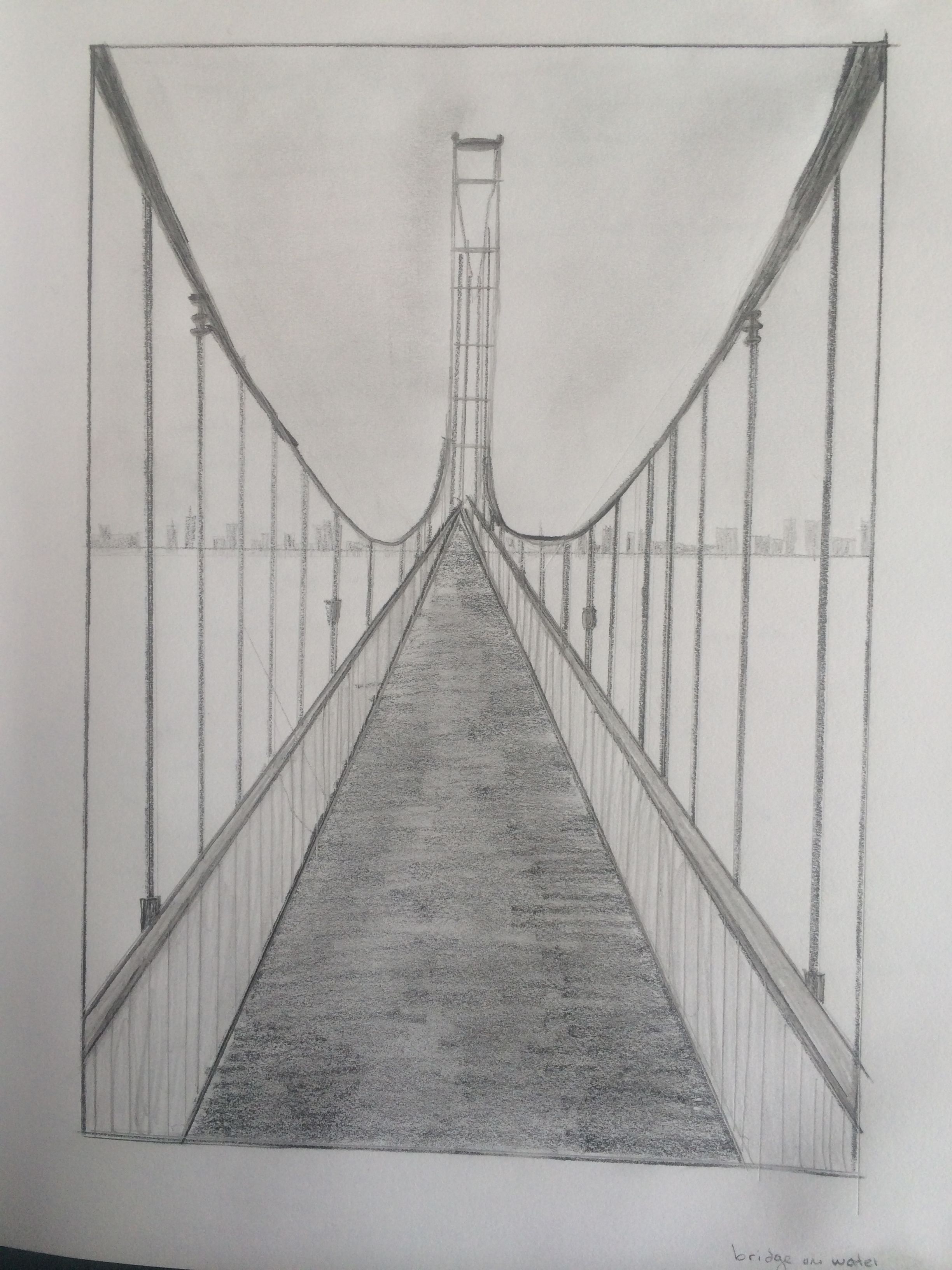 2448x3264 One Point Perspective Bridge My Paintings And Drawings - Bridge Perspective Drawing