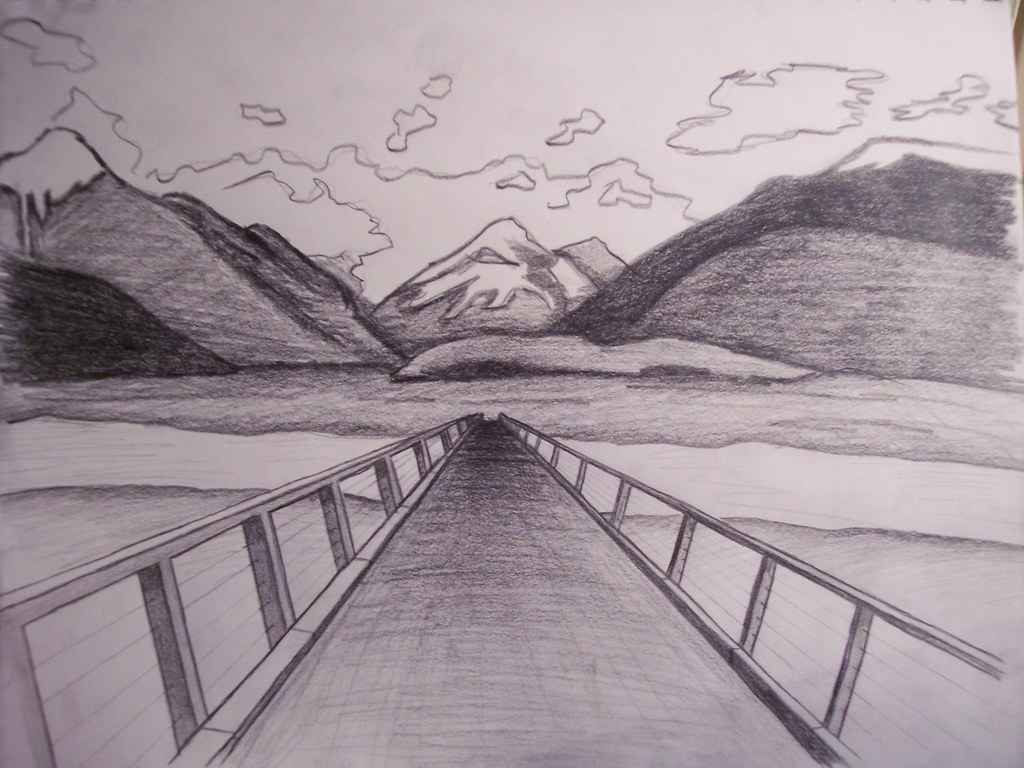 1024x768 All Sizes Perspective Drawing - Bridge Perspective Drawing
