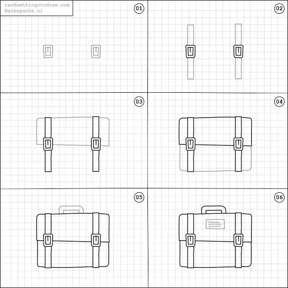 590x590 How To Draw A Briefcase Just Cool Stuff Drawings, Art - Briefcase Drawing