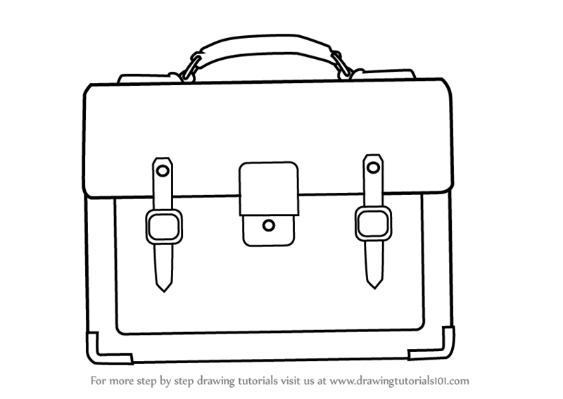800x567 Learn How To Draw A Business Handbag - Briefcase Drawing